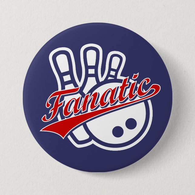 Bowling Fanatic Pinback Button (Front)