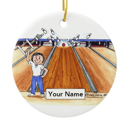 Bowling - Female Ceramic Ornament