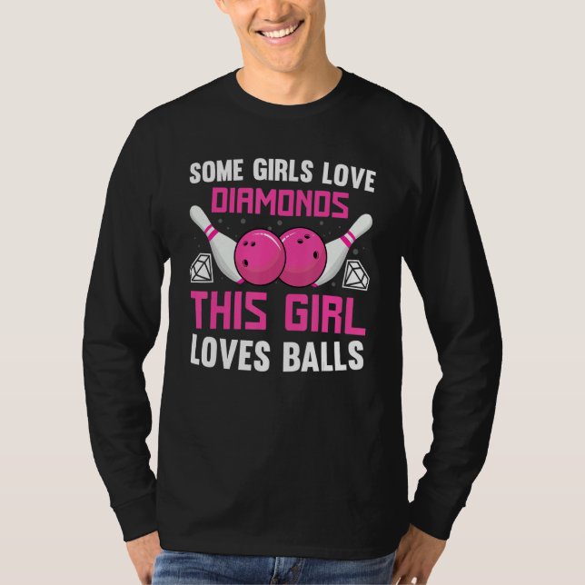 Bowling For Women Girls Track Bowling Spare Bowler T-Shirt (Front)
