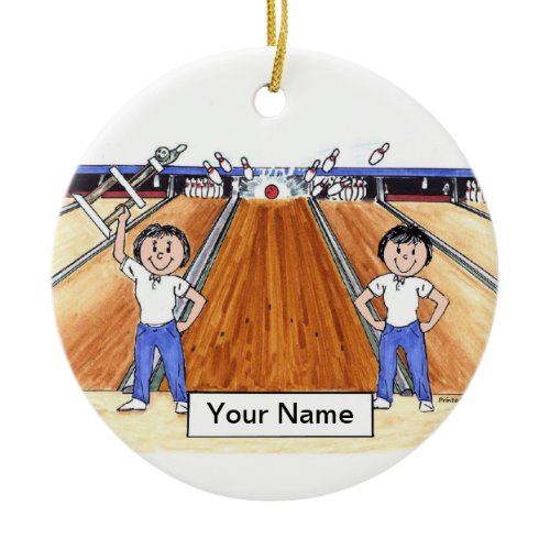Bowling Friends - Female &amp; Female Ceramic Ornament