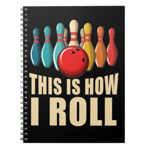 Bowling Fun Strike Lover Retro Notebook