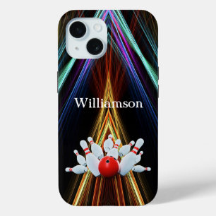 Bowling game - Ball hits the Pins - personalize  iPhone 15 Case
