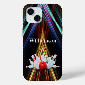 Bowling game - Ball hits the Pins - personalize iPhone 15 Case