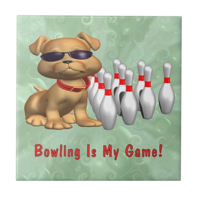 Bowling Game Dog Tile (Front)