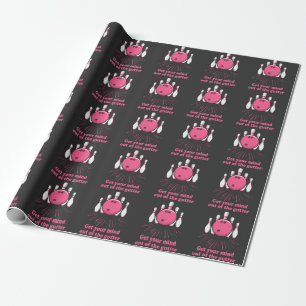 Bowling Get Your Mind Out Of Gutter Funny Bowler Wrapping Paper