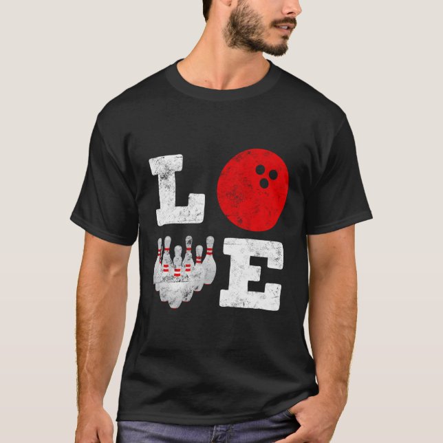 Bowling Gift For Bowler Bowling Pins Ball Graphic T-Shirt (Front)