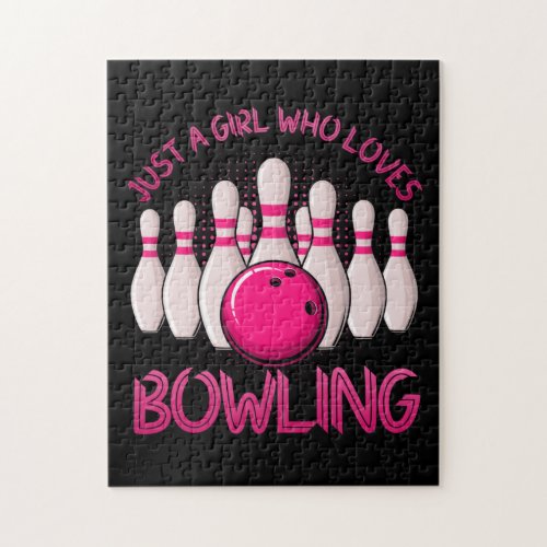 Bowling Gift For Girls Women Bowling Game Bowlers Jigsaw Puzzle