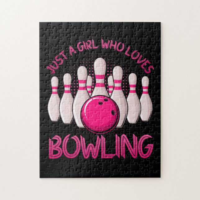 Bowling Gift For Girls Women Bowling Game Bowlers Jigsaw Puzzle (Vertical)