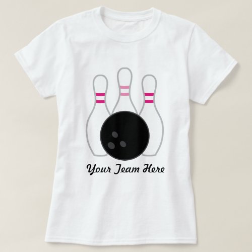 Bowling Gift Personalized Ladies T_Shirt