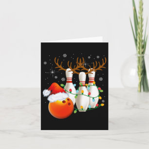 Bowling Gifts Christmas Bowling Santa Hat Christma Card