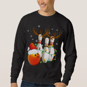 Bowling Gifts Christmas Bowling Santa Hat Christma Sweatshirt
