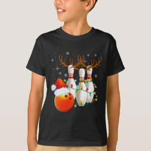 Bowling Gifts Christmas Bowling Santa Hat Christma T-Shirt