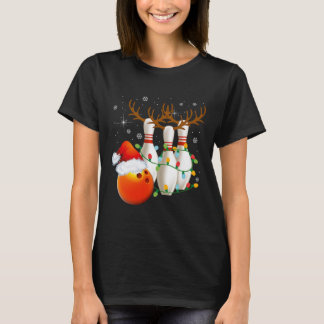 Bowling Gifts Christmas Bowling Santa Hat Christma T-Shirt