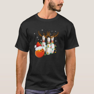 Bowling Gifts Christmas Bowling Santa Hat Christma T-Shirt