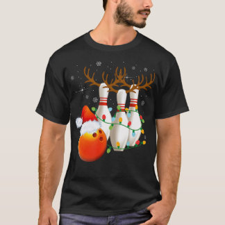 Bowling Gifts Christmas Bowling Santa Hat Christma T-Shirt
