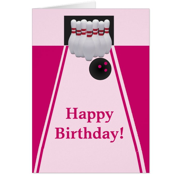 Bowling Girl Birthday Greeting Card | Zazzle
