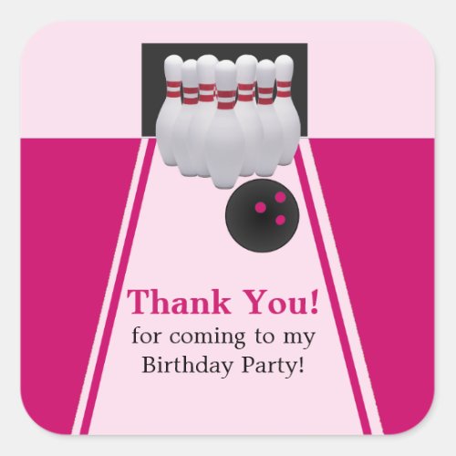 Bowling Girl Birthday Party  Sticker