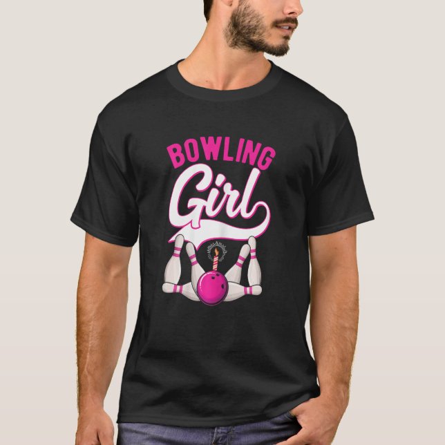 Bowling Girl Bowling Player Bowler Kids Girls Wome T-Shirt (Front)