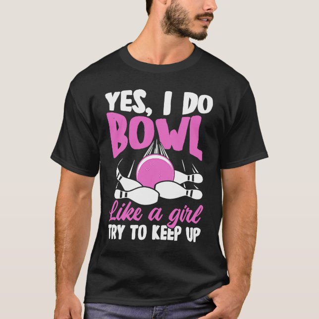 Bowling Girl Princess Pin Bowler Strike Bowling Fa T-Shirt (Front)