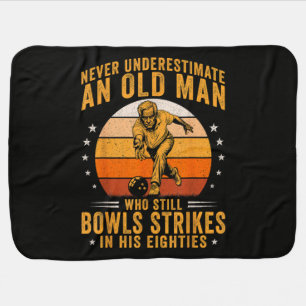 Bowling Grandpa 80th Birthday Baby Blanket