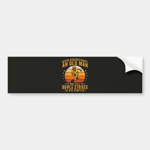 Bowling Grandpa 80th Birthday Bumper Sticker