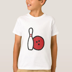 Bowling Graphic Tee Bowling Pin Red Bowling Ball