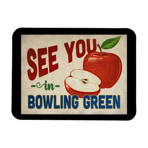 Bowling Green Kentucky Apple _ Vintage Travel Magnet