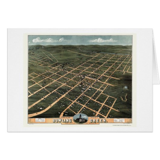 Bowling Green, KY Panoramic Map - 1871 Cards (Front Horizontal)
