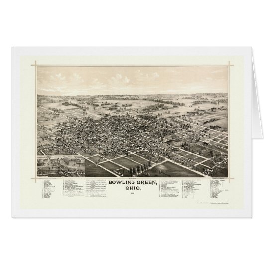 Bowling Green, OH Panoramic Map - 1888 Cards (Front Horizontal)