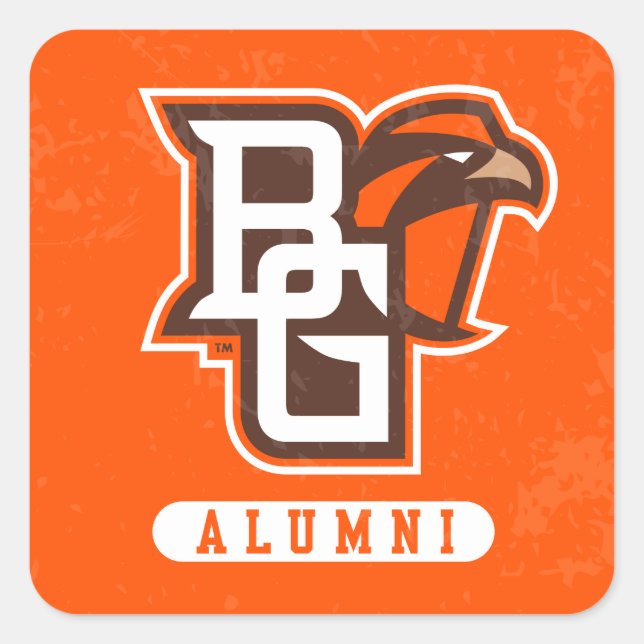 Bowling Green State Alumni Distressed Square Sticker (Front)