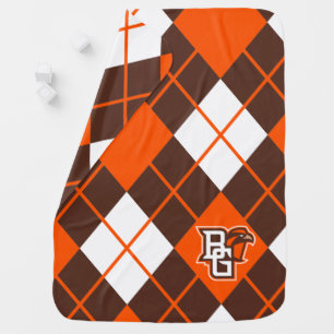 Bowling Green State Argyle Pattern Baby Blanket