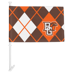 Bowling Green State Argyle Pattern Car Flag