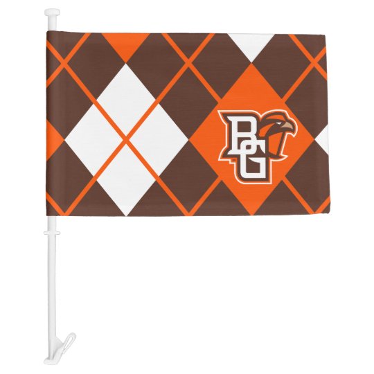 Bowling Green State Argyle Pattern Car Flag