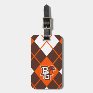 Bowling Green State Argyle Pattern Luggage Tag