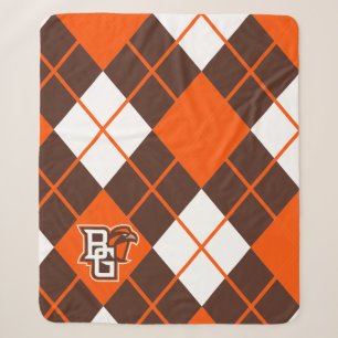 Bowling Green State Argyle Pattern Sherpa Blanket