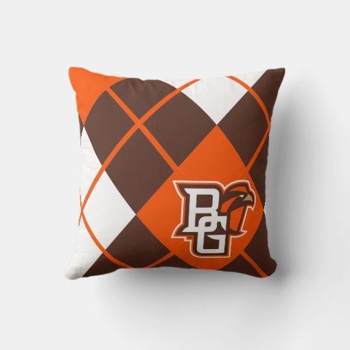 Bowling Green State Argyle Pattern Throw Pillow | Zazzle