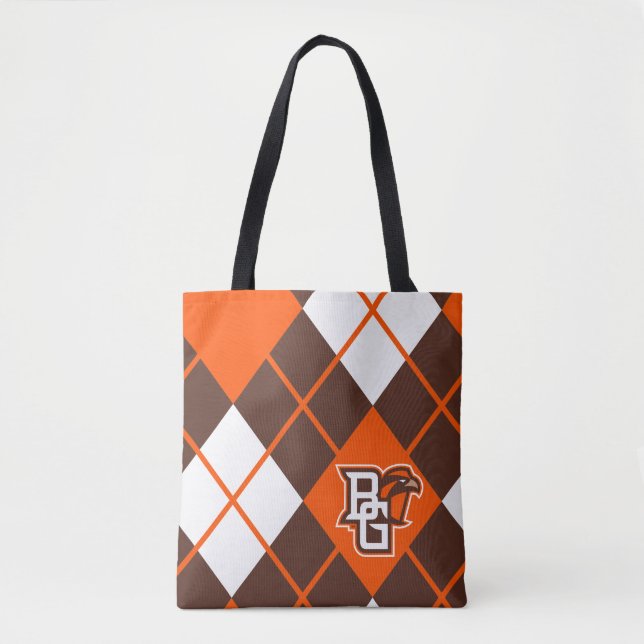 Bowling Green State Argyle Pattern Tote Bag (Front)