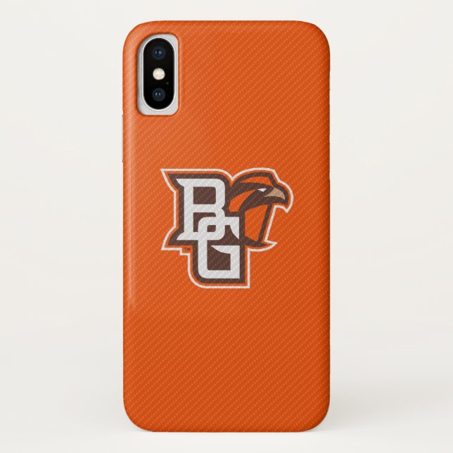 Bowling Green State Carbon Fiber Pattern Case-Mate iPhone Case (Back)