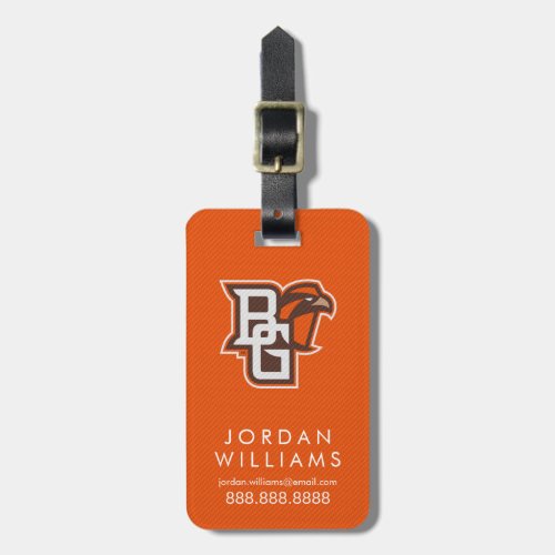 Bowling Green State Carbon Fiber Pattern Luggage Tag