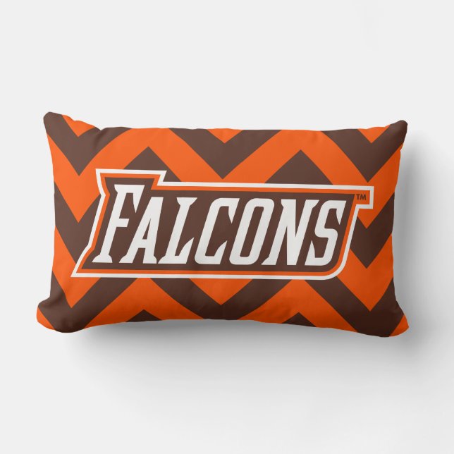 Bowling Green State Chevron Pattern Lumbar Pillow (Front)
