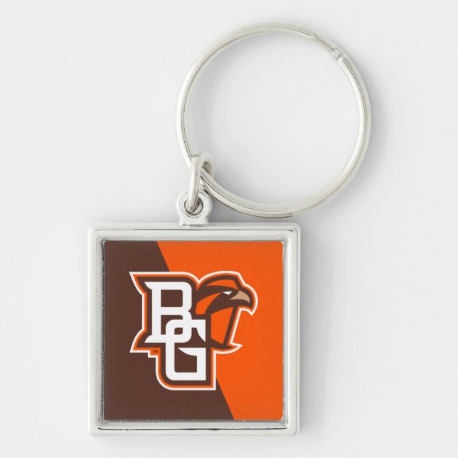 Bowling Green State Color Block Distressed Keychain (Front)