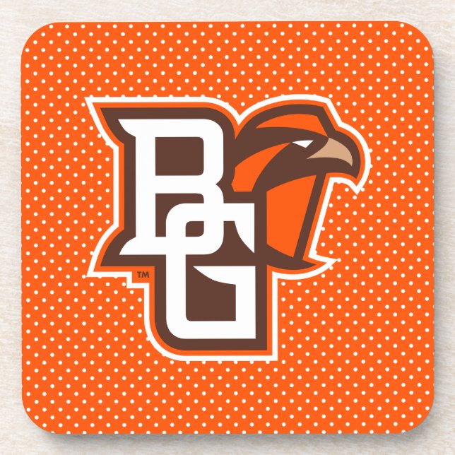 Bowling Green State Polka Dot Pattern Beverage Coaster (Front)