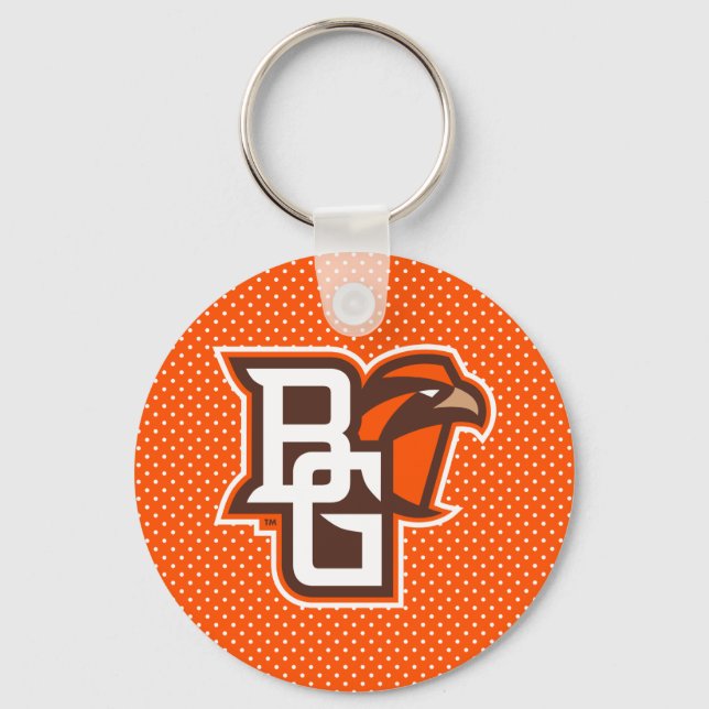 Bowling Green State Polka Dot Pattern Keychain (Front)