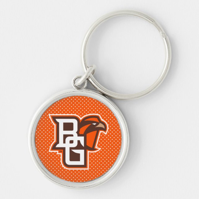 Bowling Green State Polka Dot Pattern Keychain (Front)