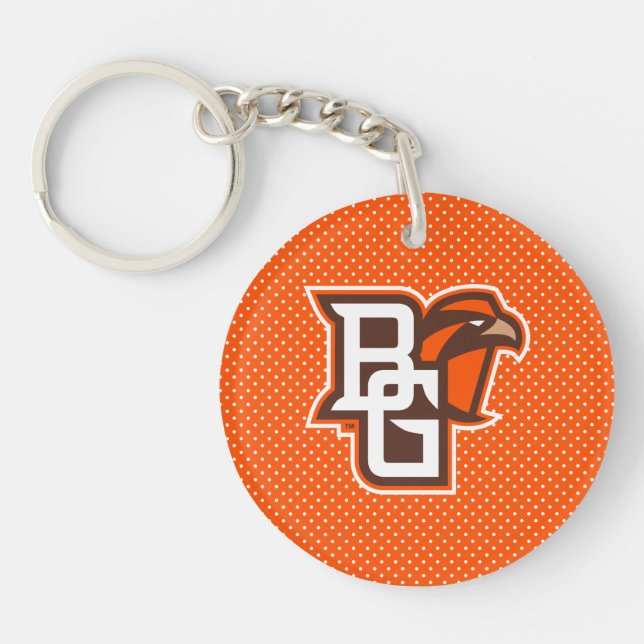 Bowling Green State Polka Dot Pattern Keychain (Front)