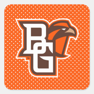 Bowling Green State Polka Dot Pattern Square Sticker