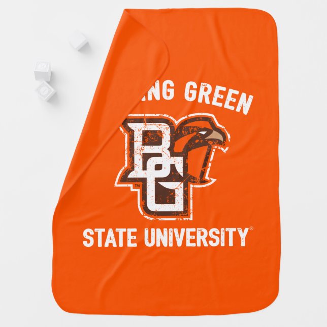 Bowling Green State University Distressed Baby Blanket (In Situ)
