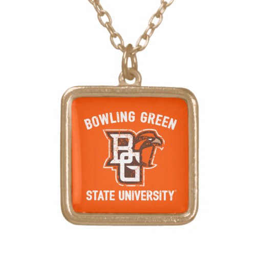 Bowling Green State University Distressed Gold Plated Necklace