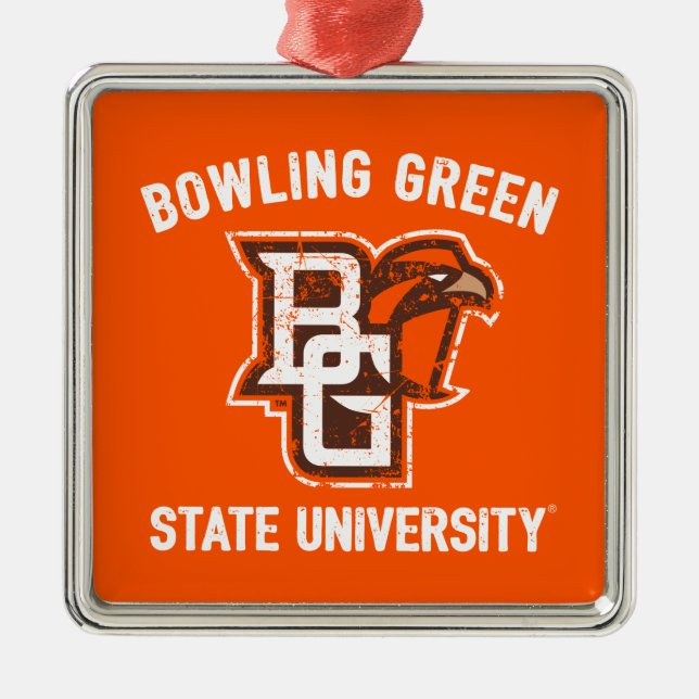 Bowling Green State University Distressed Metal Ornament (Front)