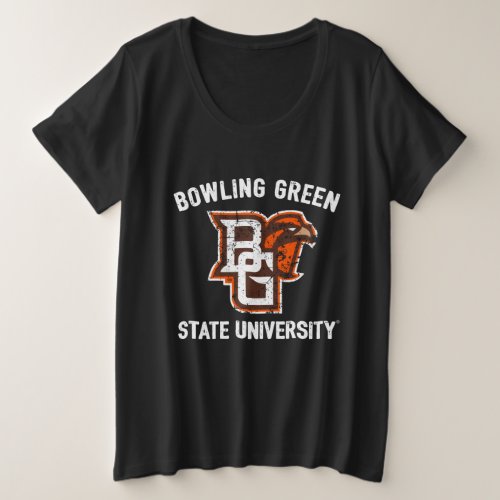 Bowling Green State University Distressed Plus Size T_Shirt